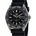 Seiko Seiko 5 Regular SNZB23J2  SNZB23J2 механические мужские часы  черный циферблат, браслет резина — вид спереди